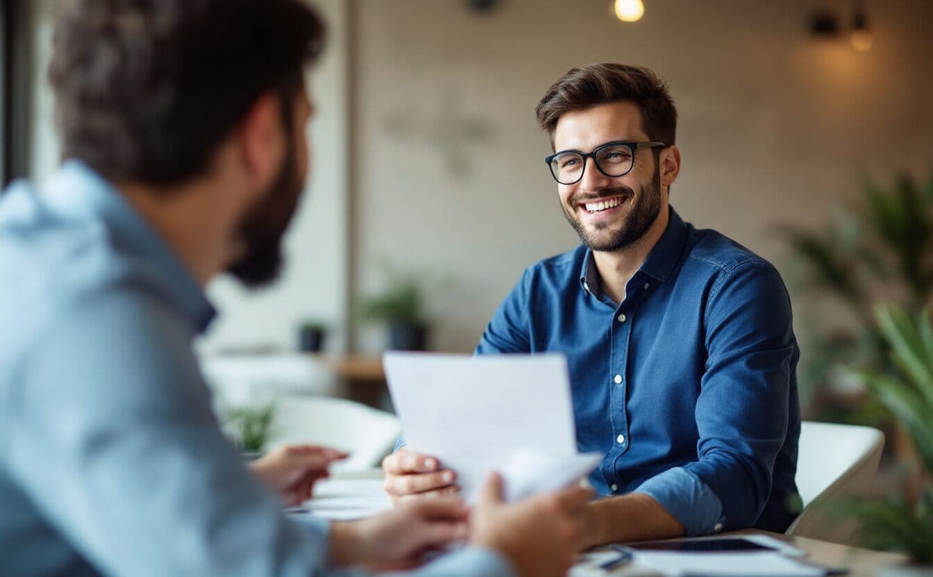 Resilience professionals reviewing notes together in a bright office
